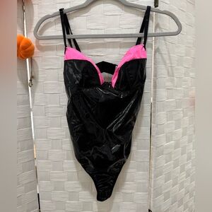 Black and Pink Bodysuit Glossy/Vinyl